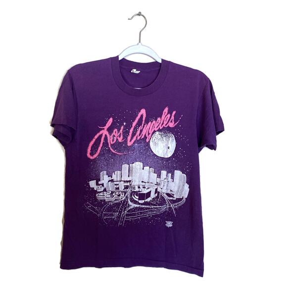 Vintage Los Angeles Puff Print T Shirt - Picture 1 of 4